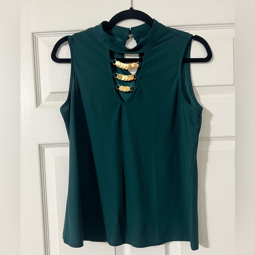 Green Top with Gold Embellishments
